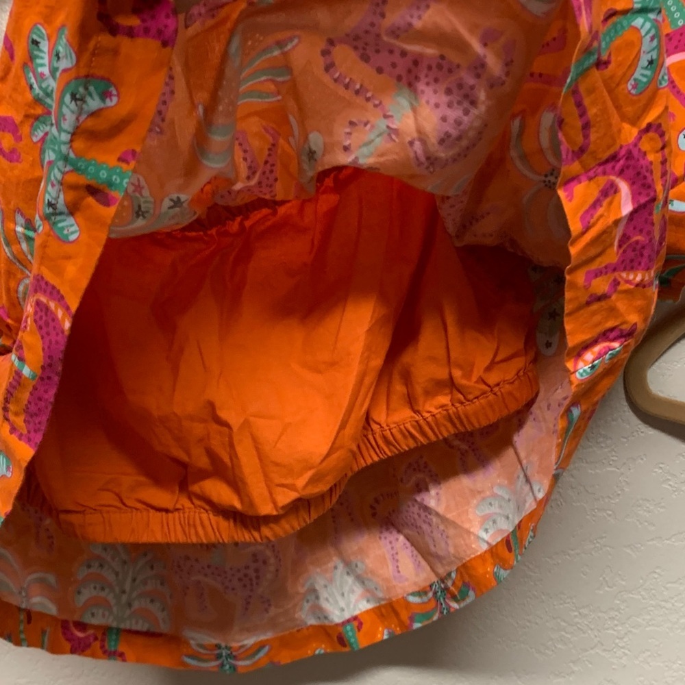Sheridan French Tropical Orange Palm Tree Crop Top - Picture 3 of 4